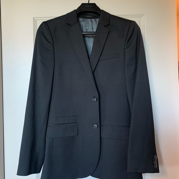 Express Men’s Black Slim Fitted Suit Coat - Picture 2 of 5